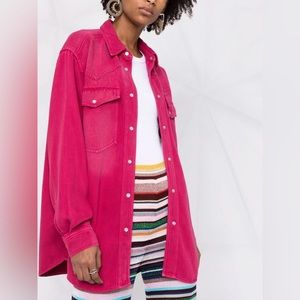 ISABEL MARANT ÉTOILE TANIAMI OVERSIZED SHIRT - 36 Small Raspberry color